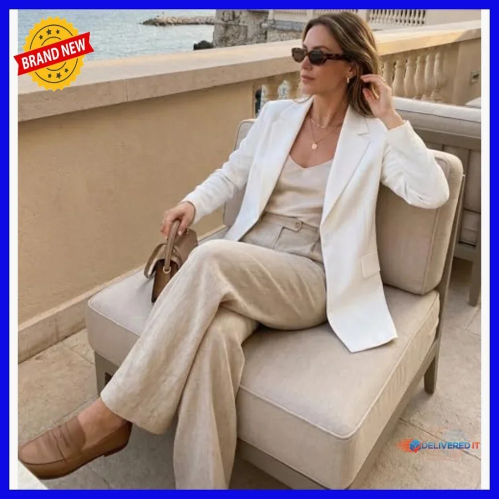 Lightweight Long Sleeve Blazer Regular Fit Office Casual Jacket